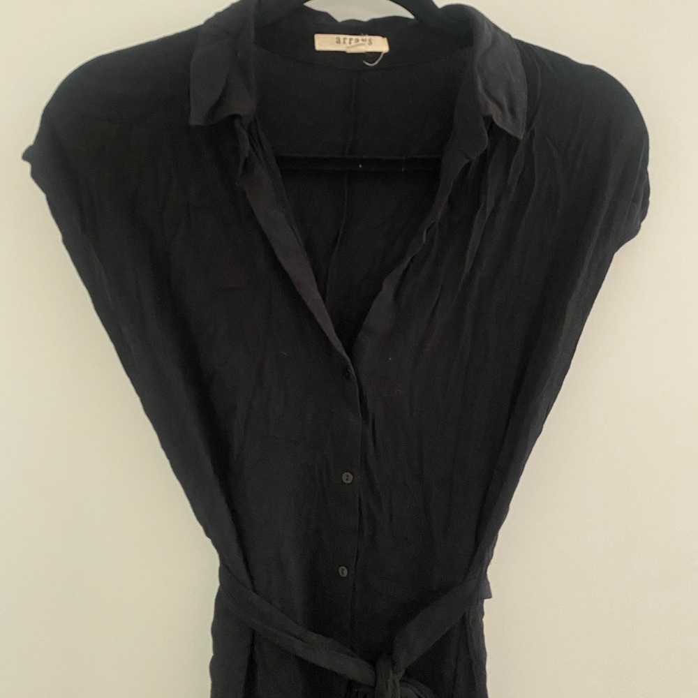 Black button up midi dress